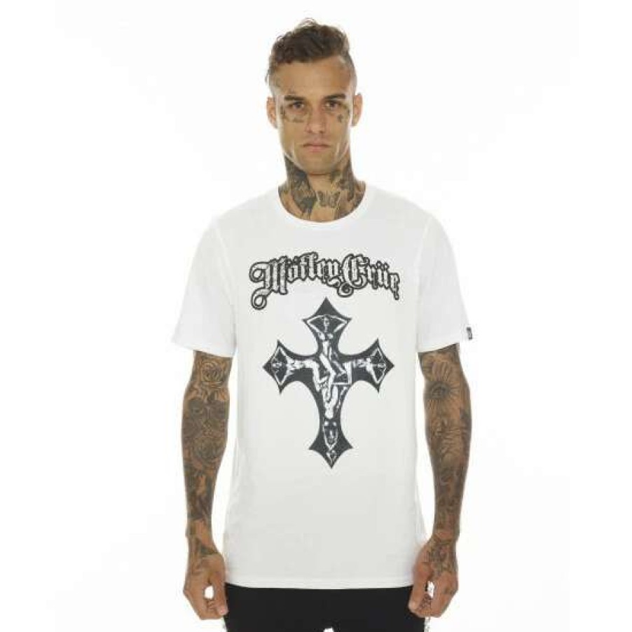 Men * | Cult Of Individuality T-Shirt Short Sleeve Crew Neck Tee "Saints Of Los Angeles" Motley Crue T-Shirts White