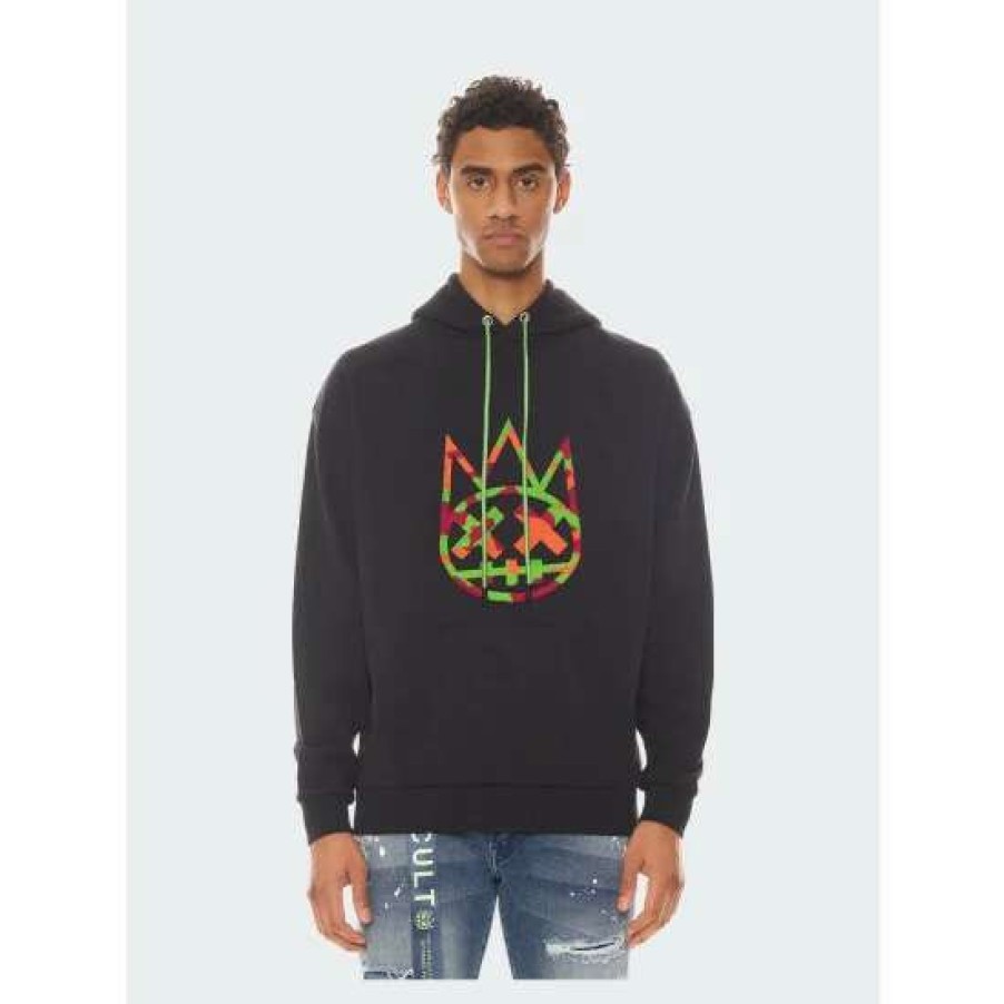 Men * | Cult Of Individuality Novelty Pullover Sweatshirt Sweatshirts, Sweaters & Hoodies Black