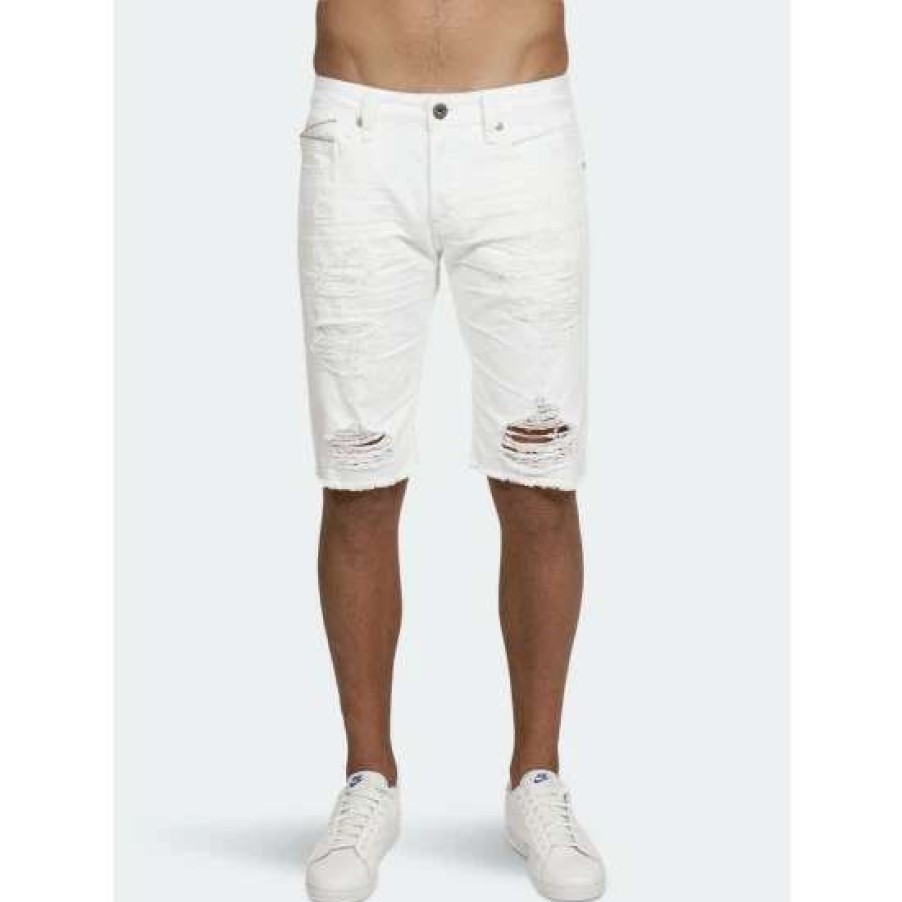 Men * | Cult Of Individuality Rocker Short Stretch Shorts White