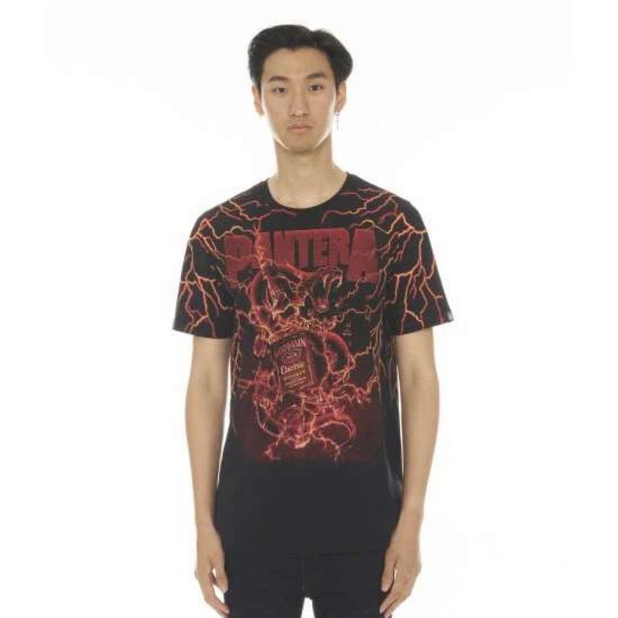 Men * | Cult Of Individuality T-Shirt Short Sleeve Crew Neck Tee "Whiskey" Pantera T-Shirts Black