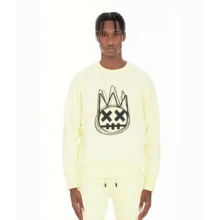 Men * | Cult Of Individuality Crew Neck Fleece Sweetshirt Sweatshirts, Sweaters & Hoodies Lemonade