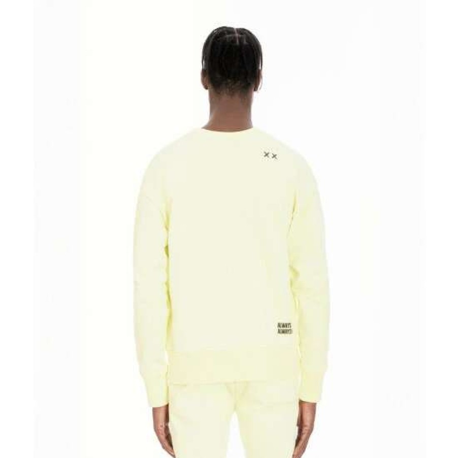 Men * | Cult Of Individuality Crew Neck Fleece Sweetshirt Sweatshirts, Sweaters & Hoodies Lemonade