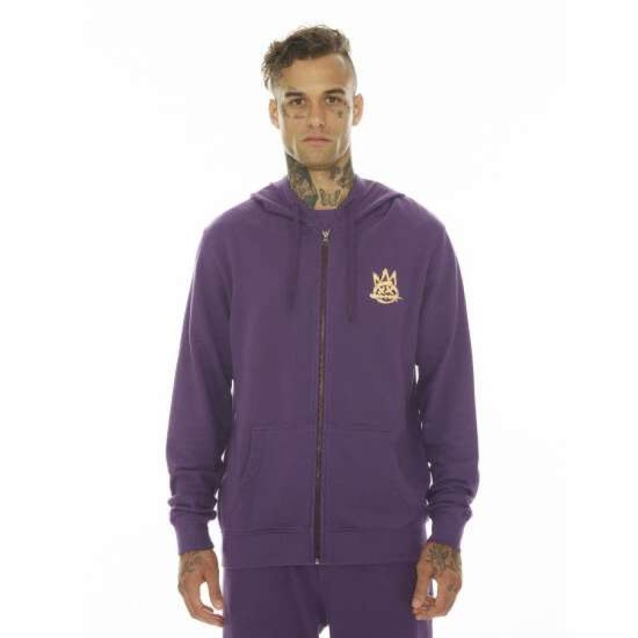 Men * | Cult Of Individuality French Terry Zip Hooded Sweatshirt Sweatshirts, Sweaters & Hoodies Acai