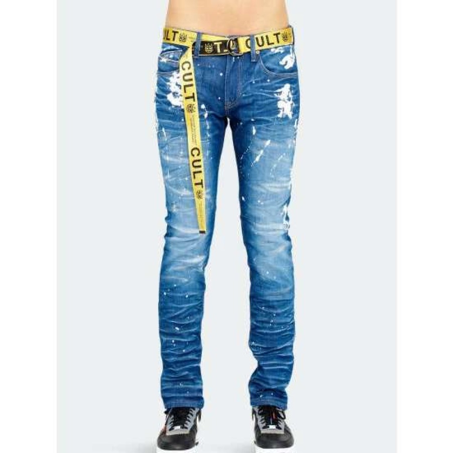 Men * | Cult Of Individuality Rocker Slim Belted Stretch Clothing Mason