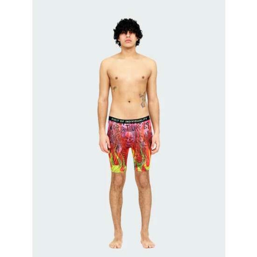 Men * | Cult Of Individuality Cult Briefs 2 Pack "Fallen Angels" Print/Saftey Swimwear Multi