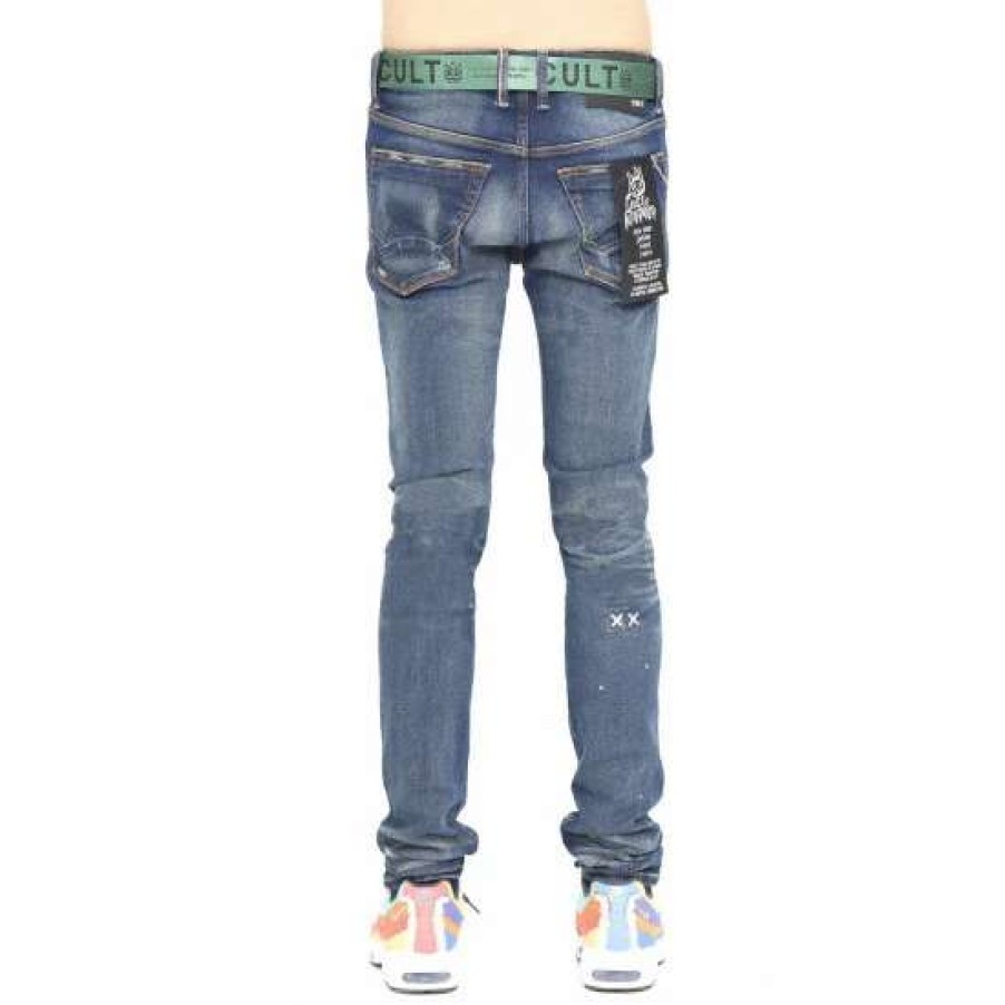 Men * | Cult Of Individuality Punk Super Skinny Belted Denim & Bottoms Reyn