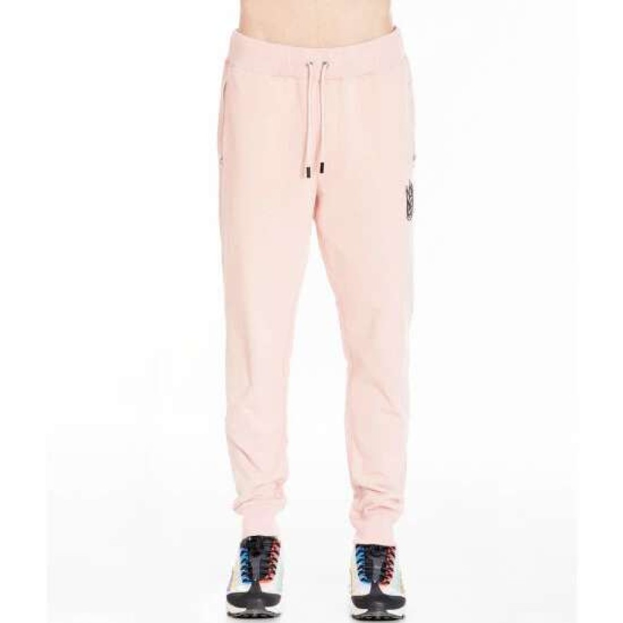 Men * | Cult Of Individuality Printed Logo Sweatpant Pants Salmon