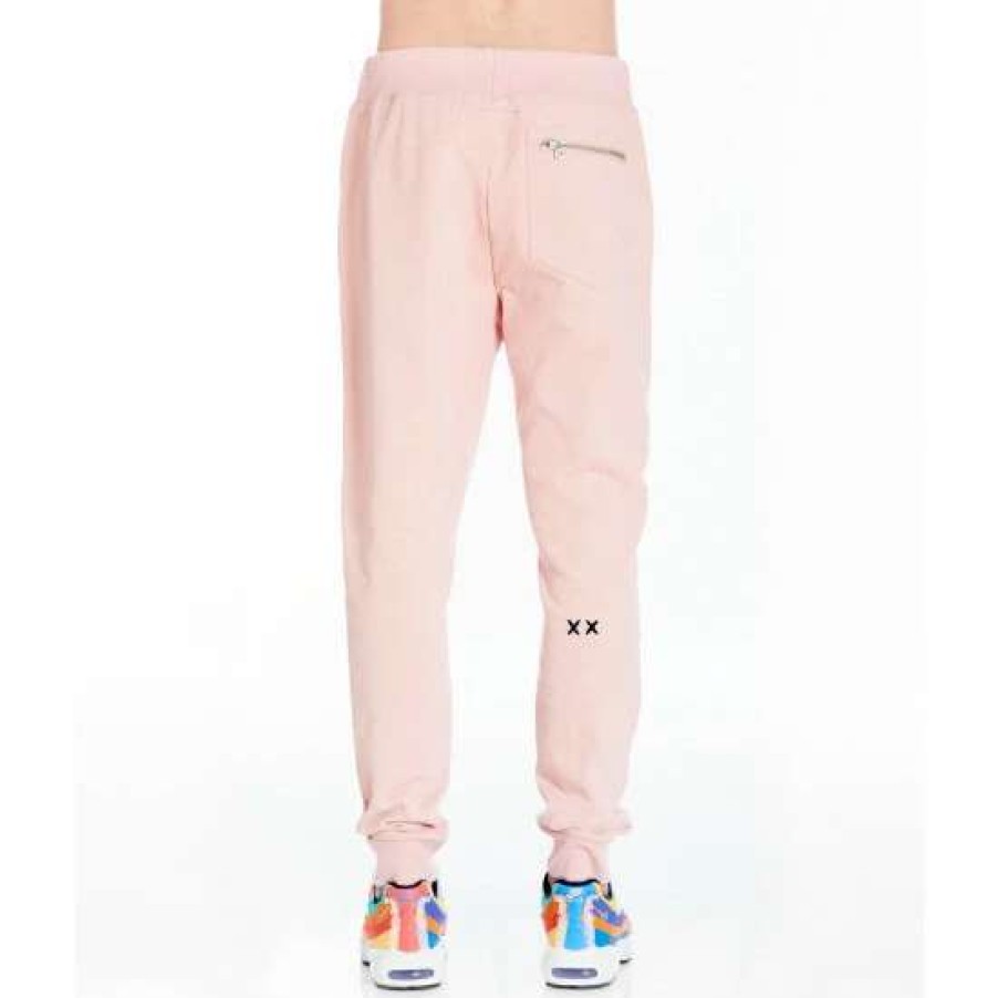 Men * | Cult Of Individuality Printed Logo Sweatpant Pants Salmon