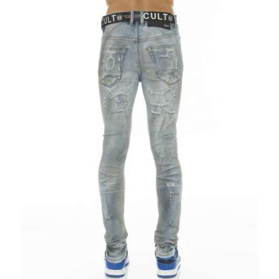 Men * | Cult Of Individuality Punk Super Skinny Stretch W/ Belt Clothing Aztec