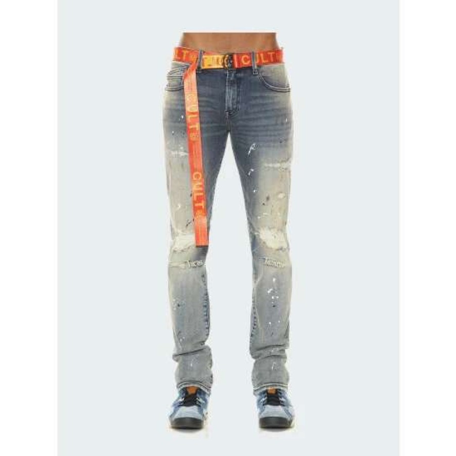 Men * | Cult Of Individuality Rocker Slim Jeans In Nimbus Denim & Bottoms Blue