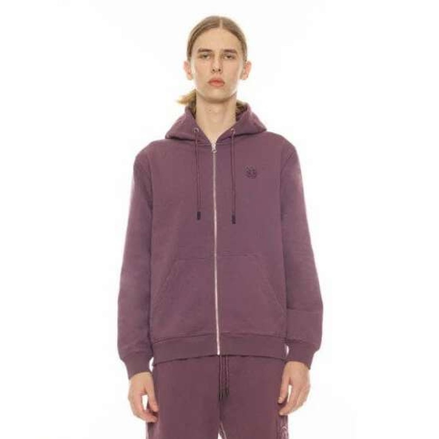 Men * | Cult Of Individuality Zip Hoody Grape Compote Sweatshirts, Sweaters & Hoodies Purple