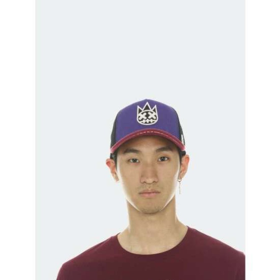 Men * | Cult Of Individuality Truck Clean Logo Mesh Back Acai Crown Hats Purple