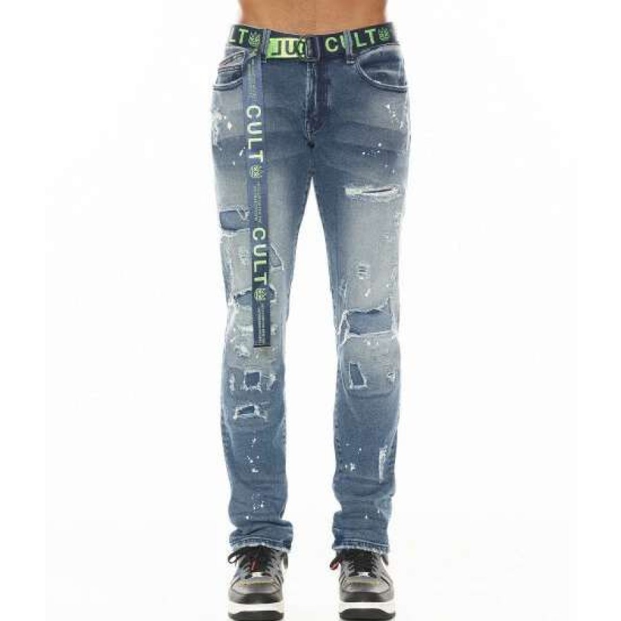 Men * | Cult Of Individuality Rocker Slim Jeans Denim & Bottoms Blue