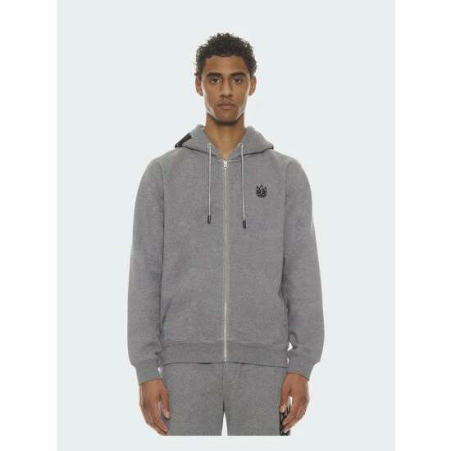 Men * | Cult Of Individuality Zip Hoody Heather Grey Sweatshirts, Sweaters & Hoodies Gray