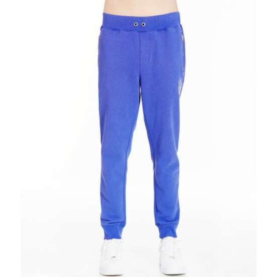 Men * | Cult Of Individuality Printed Logo Sweatpant Pants Surf Blue