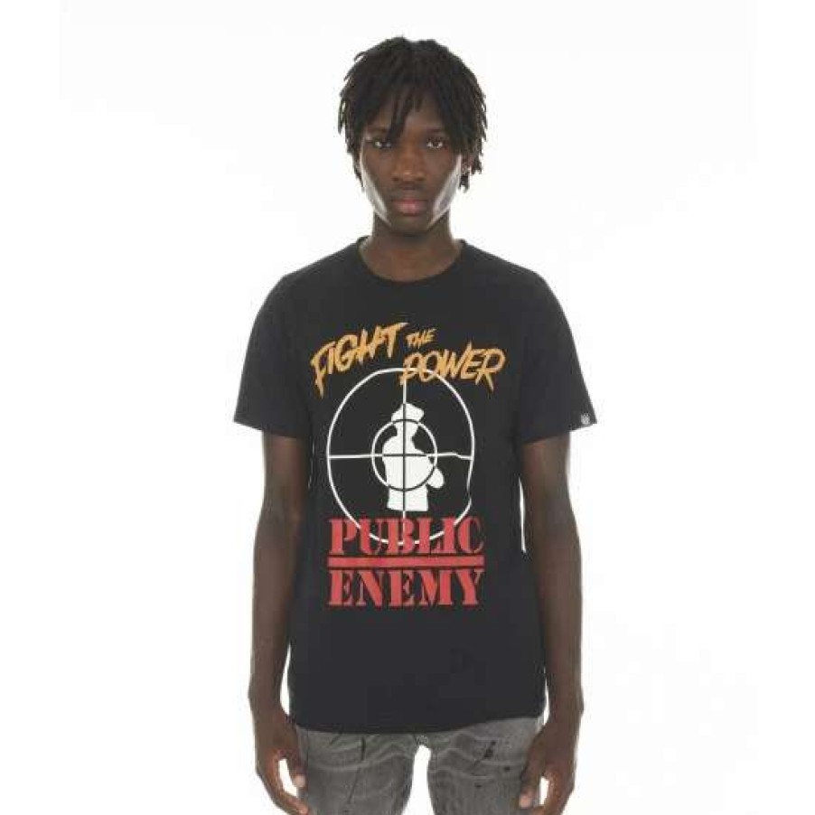 Men * | Cult Of Individuality T-Shirt S/S Crew Public Enemy T-Shirts Black