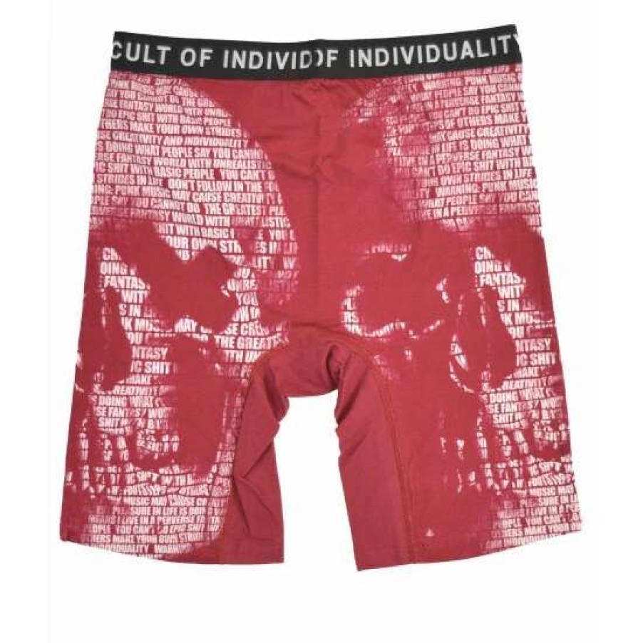 Men * | Cult Of Individuality Cult Briefs "Skull" Denim & Bottoms Coral/Beet Red