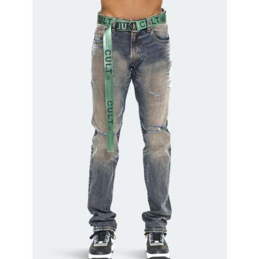 Men * | Cult Of Individuality Rocker Slim Belted Stretch Clothing Hive