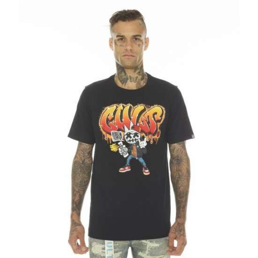 Men * | Cult Of Individuality T-Shirt Short Sleeve Crew Neck Tee "Graf Artist" T-Shirts Black