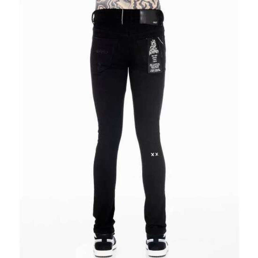 Men * | Cult Of Individuality Punk Super Skinny Jeans Clothing Black Ink