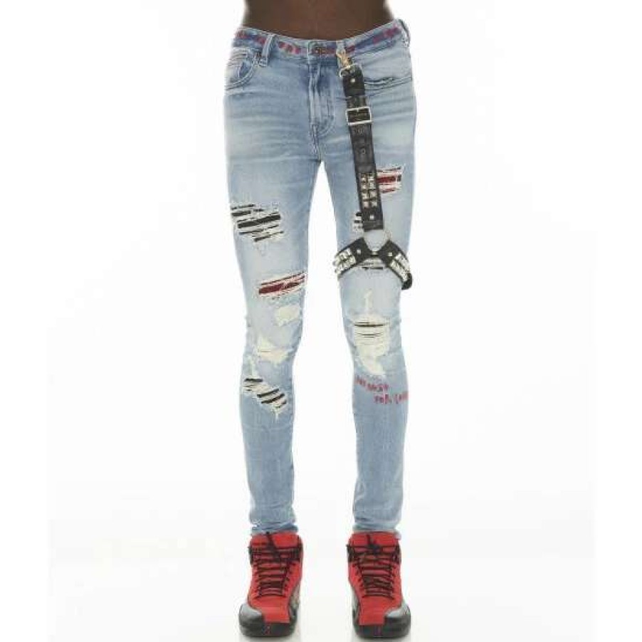 Men * | Cult Of Individuality Punk Super Skinny 220 Stud Motley Denim & Bottoms Crue