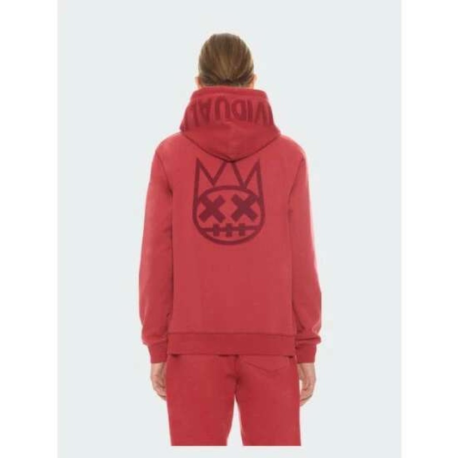 Men * | Cult Of Individuality Zip Hoody Garnet Sweatshirts, Sweaters & Hoodies Red