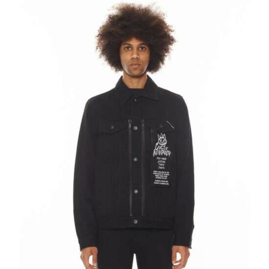 Men * | Cult Of Individuality Type Ii Denim Jacket In Crystal Coats, Jackets & Blazers Black