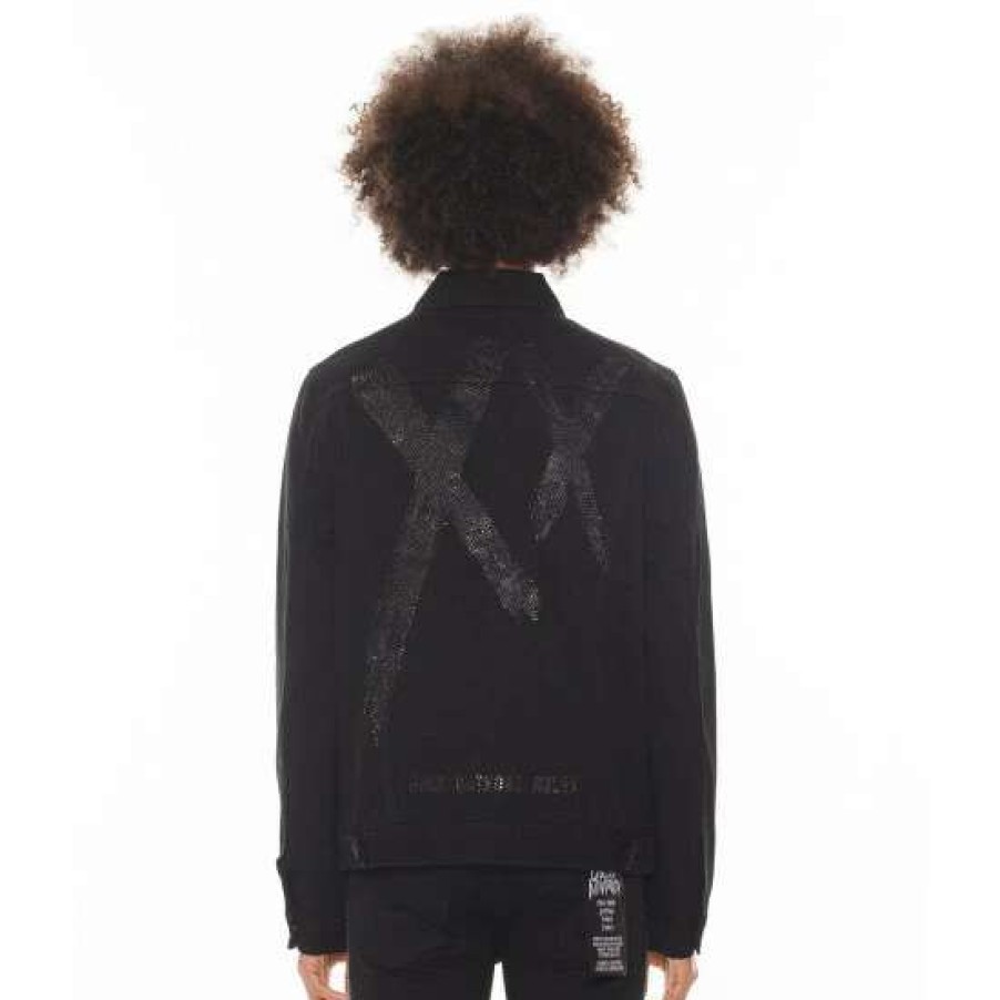 Men * | Cult Of Individuality Type Ii Denim Jacket In Crystal Coats, Jackets & Blazers Black