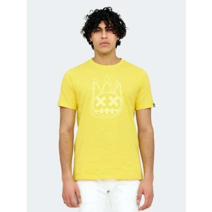 Men * | Cult Of Individuality T-Shirt Shimuchan Logo S/S Crew T T-Shirts Yellow