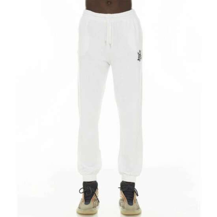 Men * | Cult Of Individuality Core Slim Sweatpant Bottoms White