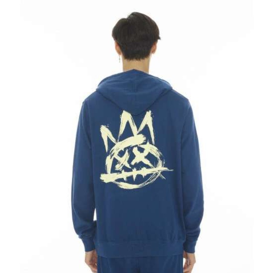 Men * | Cult Of Individuality French Terry Zip Hooded Sweatshirt Sweatshirts, Sweaters & Hoodies Cobalt