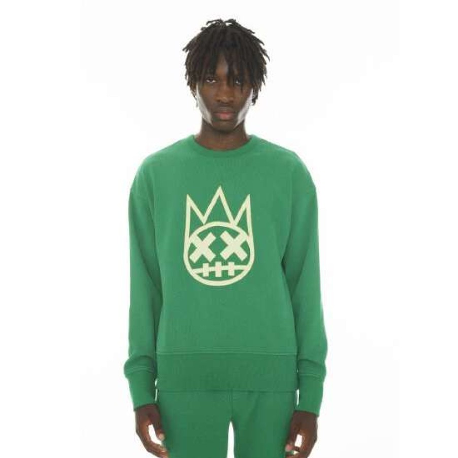 Men * | Cult Of Individuality Crew Neck Fleece Sweatshirt Sweatshirts, Sweaters & Hoodies Kelly Green