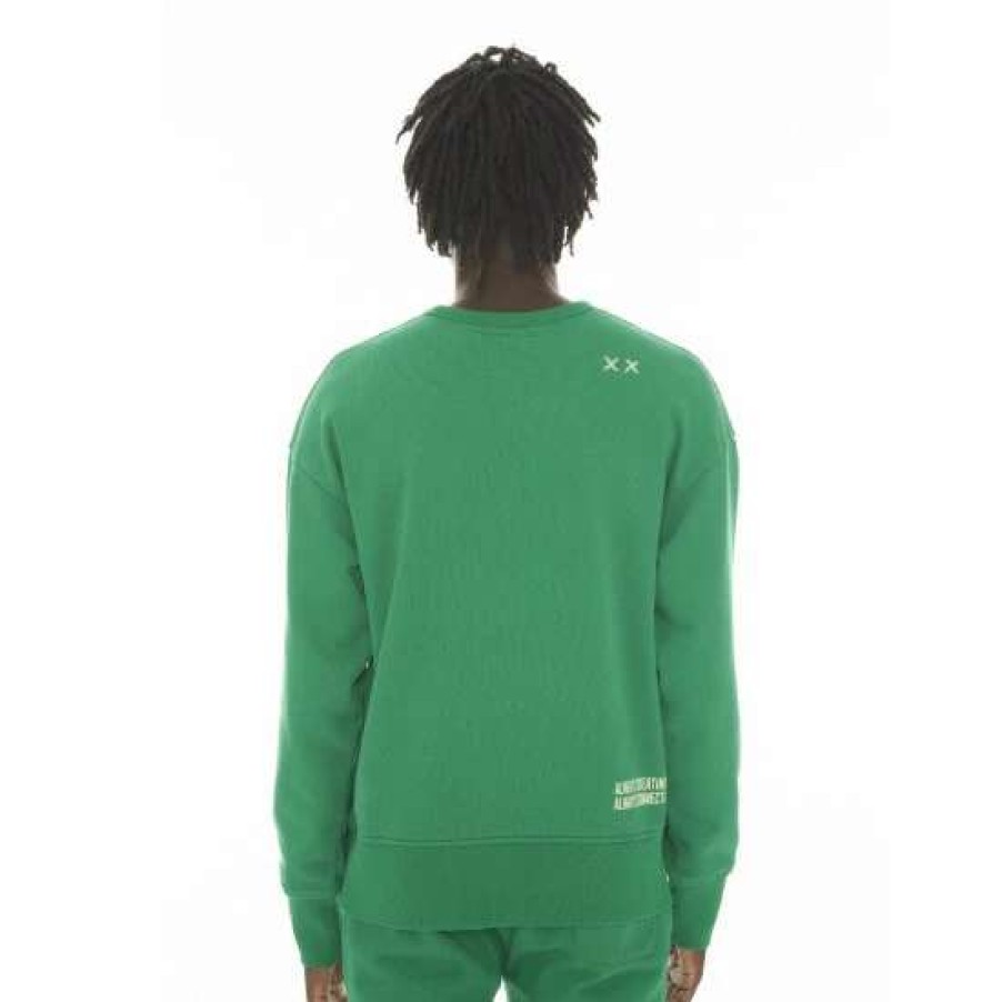 Men * | Cult Of Individuality Crew Neck Fleece Sweatshirt Sweatshirts, Sweaters & Hoodies Kelly Green