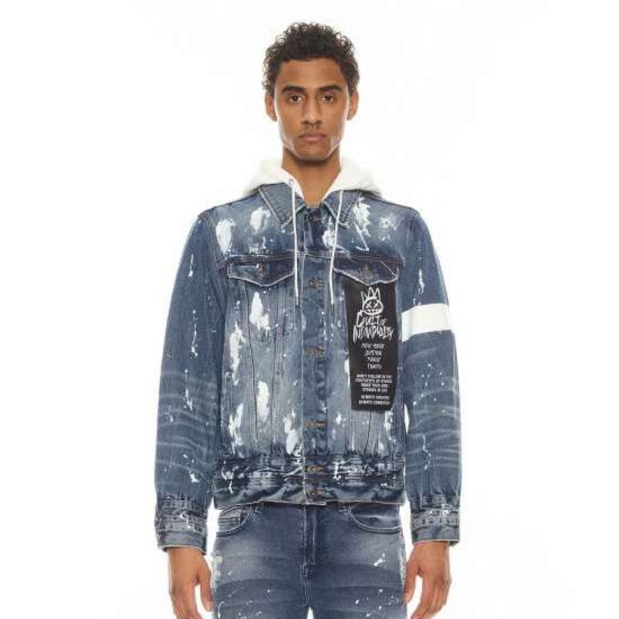 Men * | Cult Of Individuality Type Iv Denim Jacket With Double Cuff And Waistband In Tape Denim & Bottoms Blue