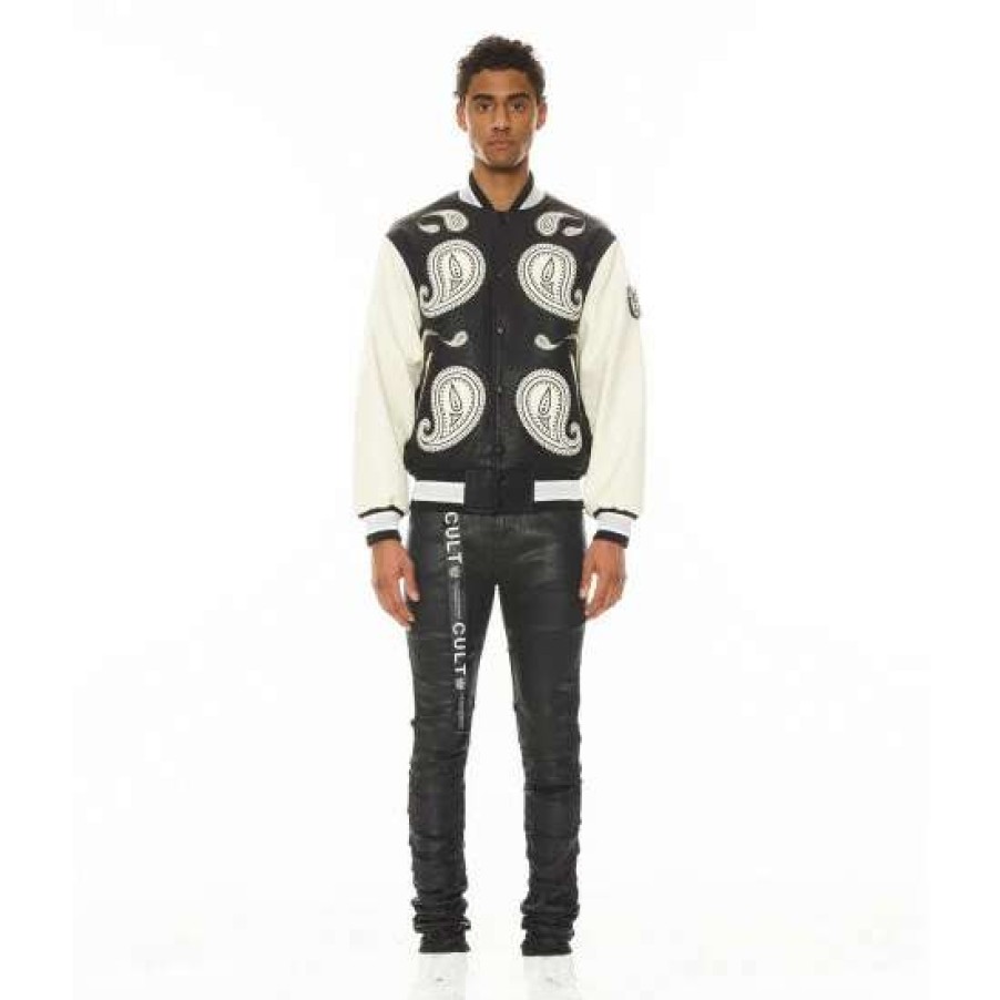 Men * | Cult Of Individuality Varsity Jacket "Paisley" Coats, Jackets & Blazers Black