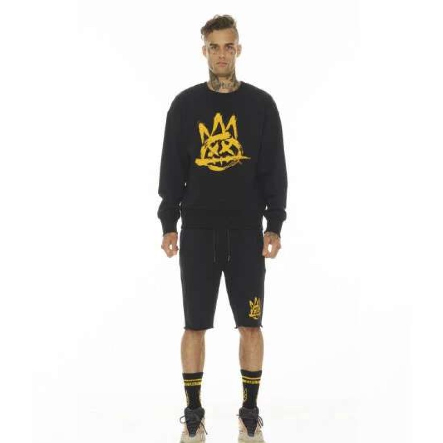 Men * | Cult Of Individuality Cult Logo Sweatshort Shorts Black