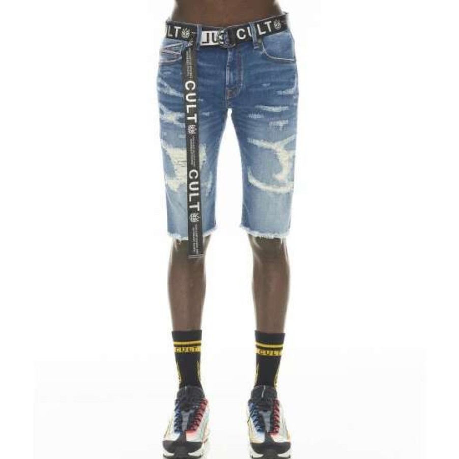 Men * | Cult Of Individuality Rocker Short Stretch Belted In Shorts Razor