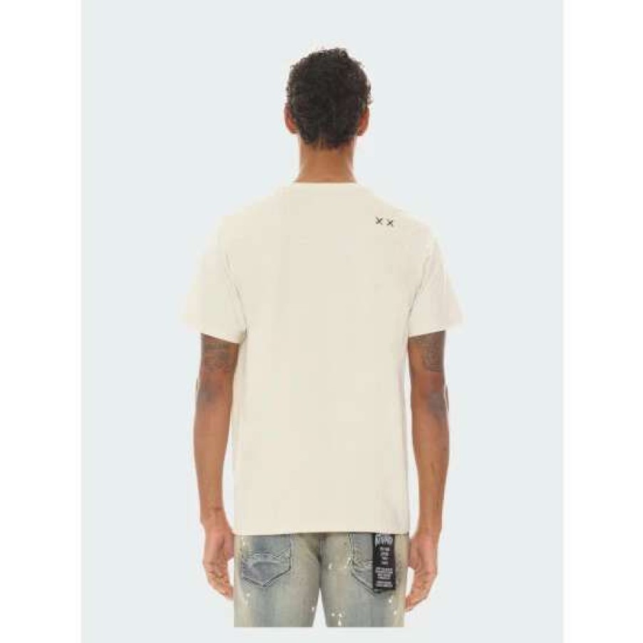 Men * | Cult Of Individuality Short Sleeve Crew Neck Tee "Floyd" T-Shirts Cream