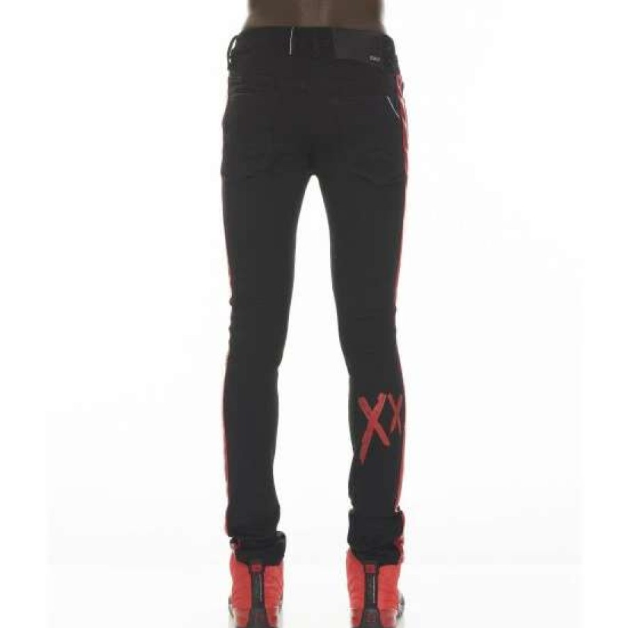 Men * | Cult Of Individuality Punk Super Skinny Denim & Bottoms Black