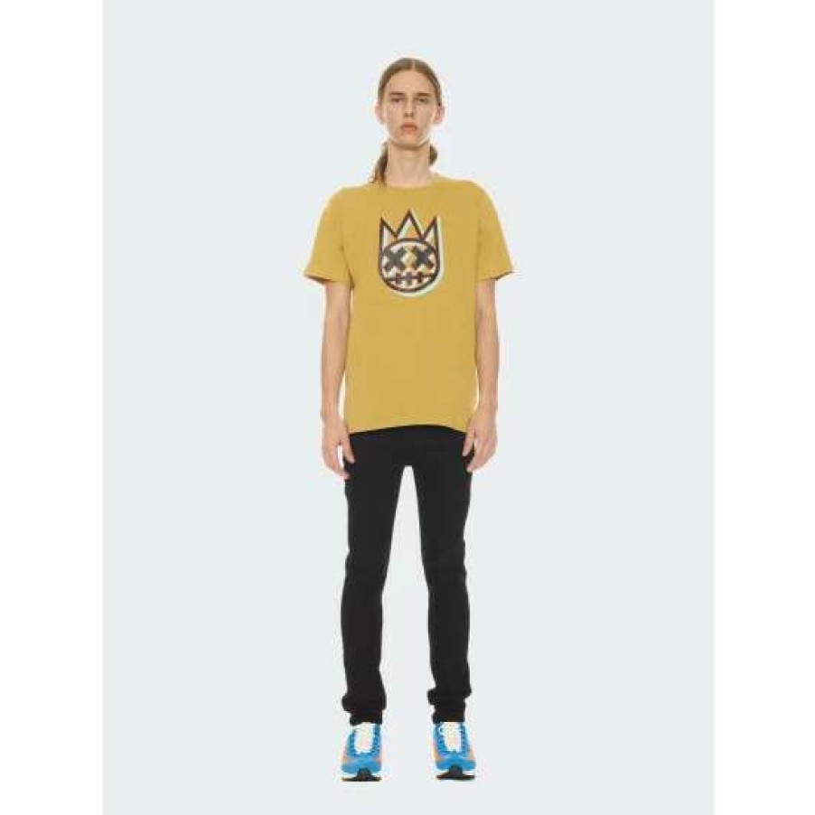 Men * | Cult Of Individuality 3D Clean Shimuchan Logo Short Sleeve Crew Neck Tee In Fall Leaf Tops Yellow