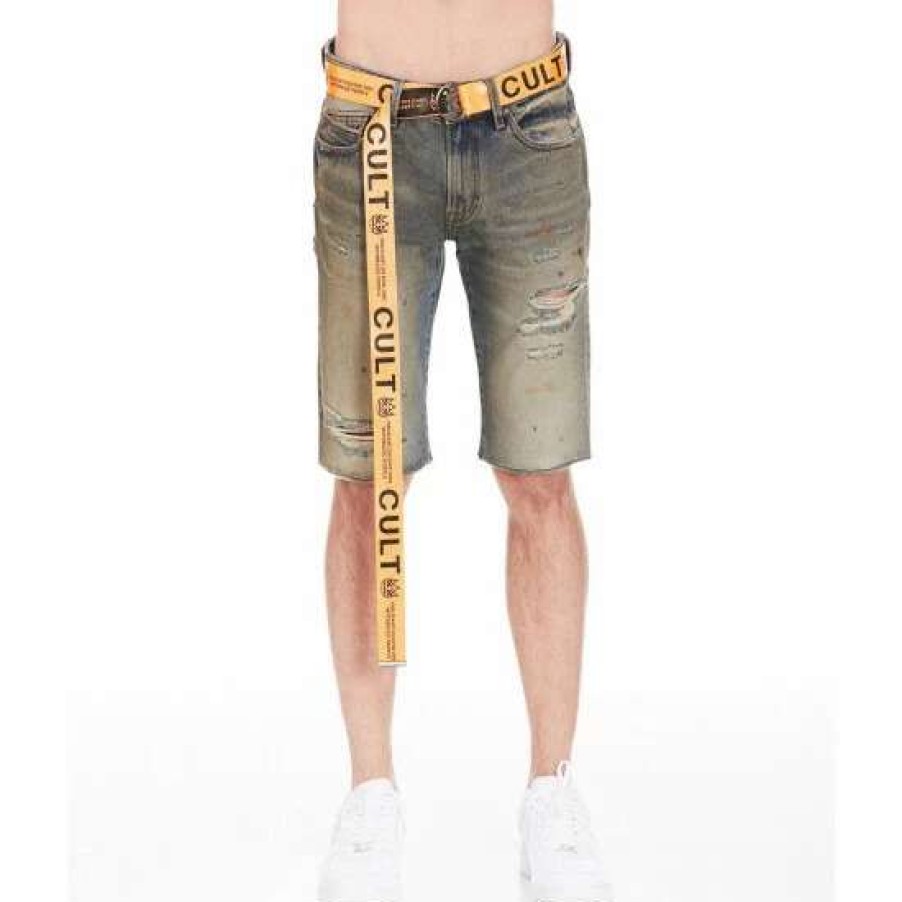 Men * | Cult Of Individuality Belted Rocker Short Shorts Dusk