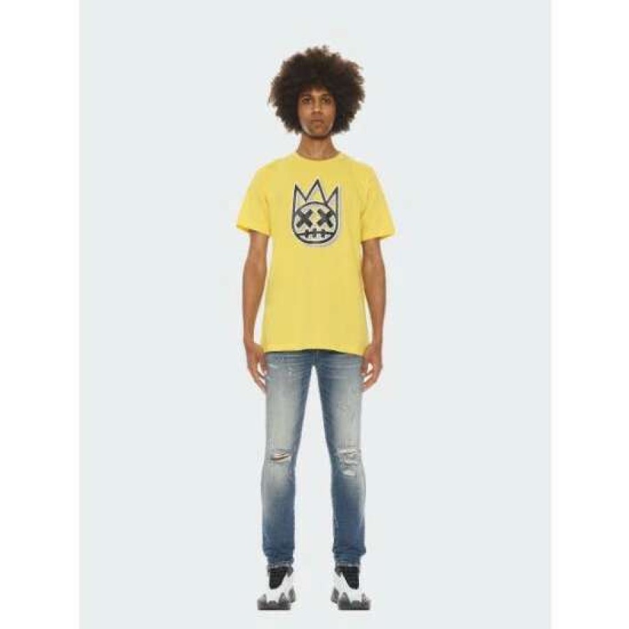 Men * | Cult Of Individuality 3D Clean Shimuchan Logo Short Sleeve Crew Neck Tee In Maize Tops Yellow