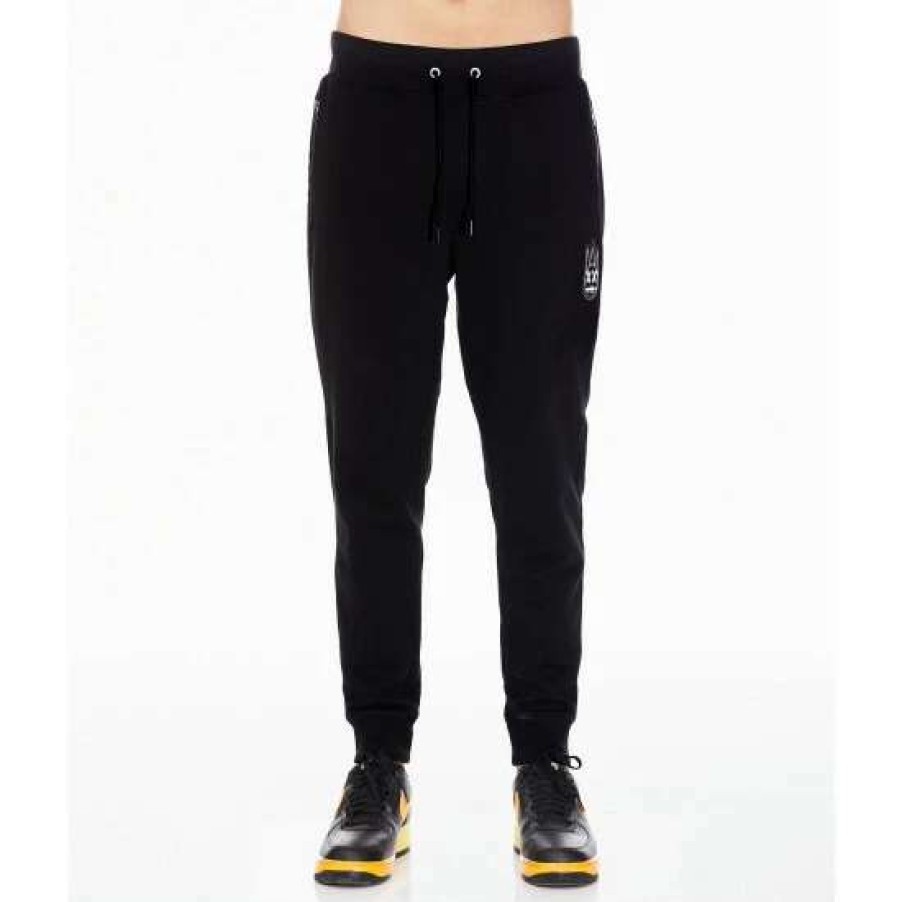 Men * | Cult Of Individuality Printed Logo Sweatpant Pants Black