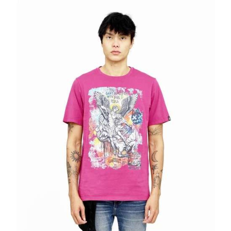 Men * | Cult Of Individuality S/S Crew T " Idol" T-Shirts Rose