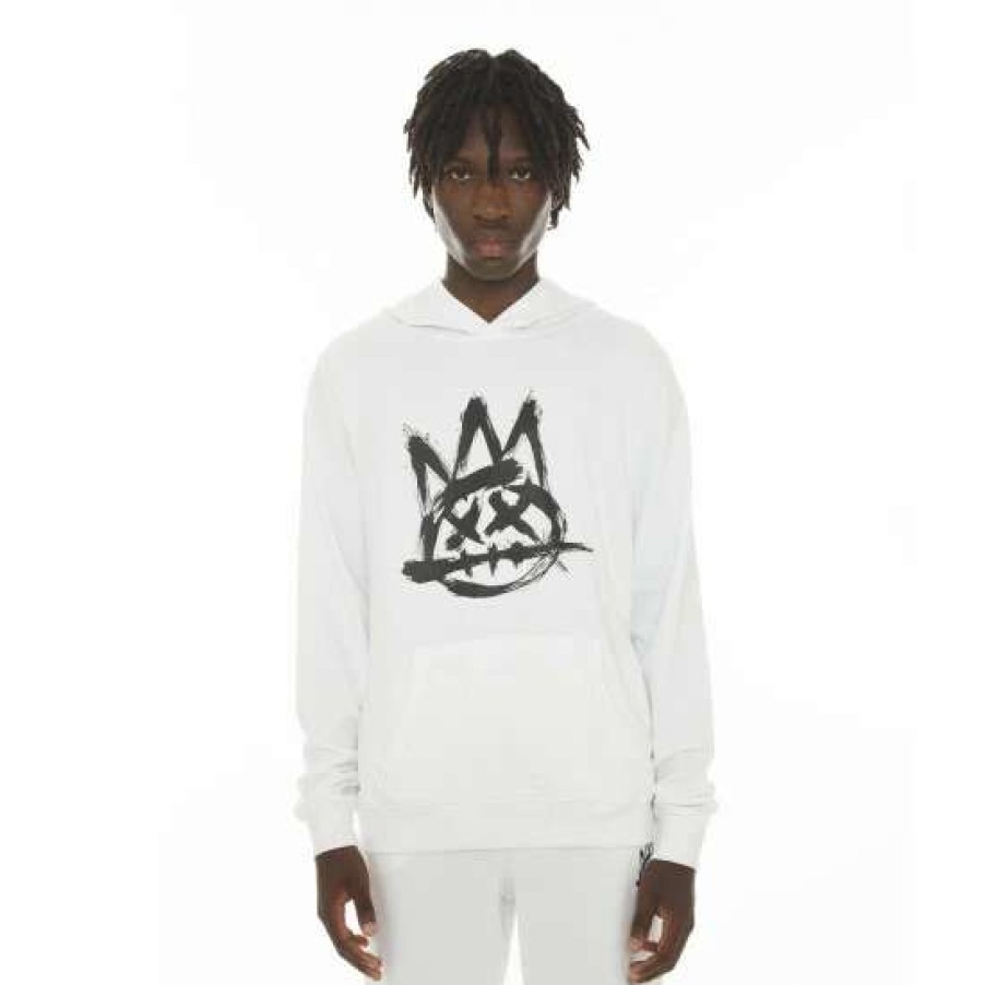 Men * | Cult Of Individuality French Terry Pullover Hooded Sweatshirt Sweatshirts, Sweaters & Hoodies White