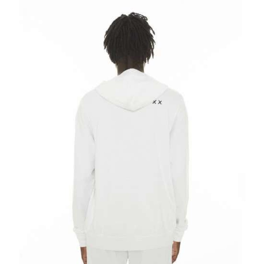 Men * | Cult Of Individuality French Terry Pullover Hooded Sweatshirt Sweatshirts, Sweaters & Hoodies White