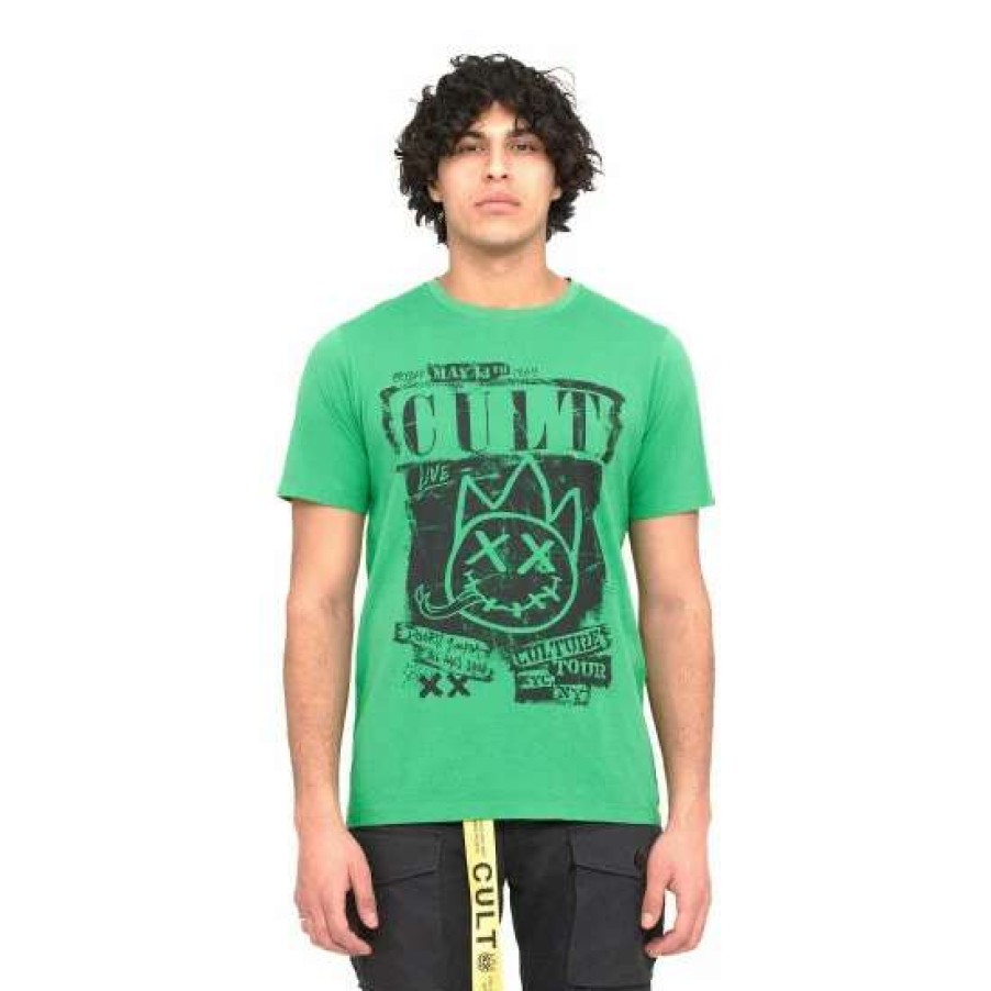 Men * | Cult Of Individuality T-Shirt S/S Crew T " Culture Tour" T-Shirts Kelly Green