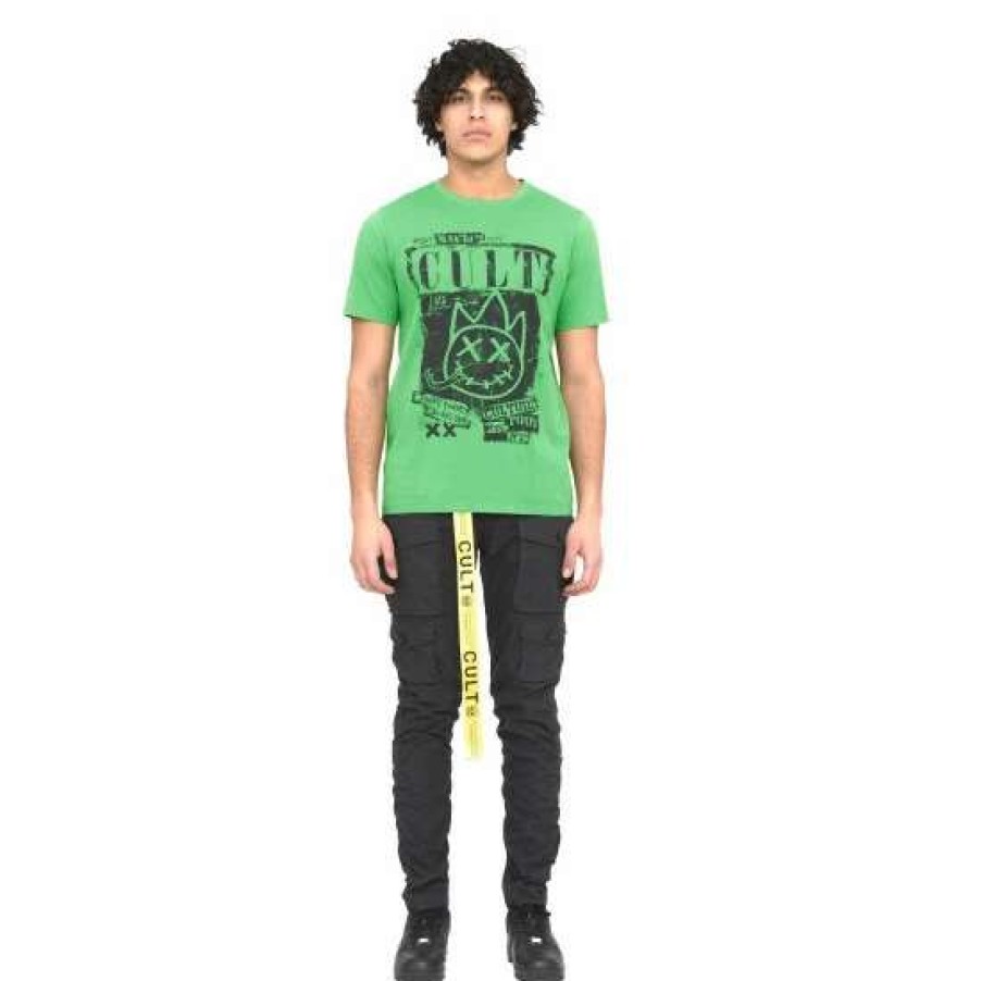 Men * | Cult Of Individuality T-Shirt S/S Crew T " Culture Tour" T-Shirts Kelly Green