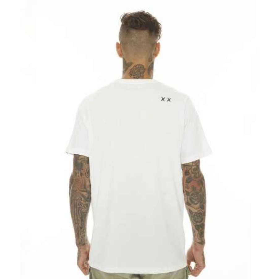 Men * | Cult Of Individuality T-Shirt Brushed Shimuchan Logo Short Sleeve Crew Neck Tee T-Shirts White