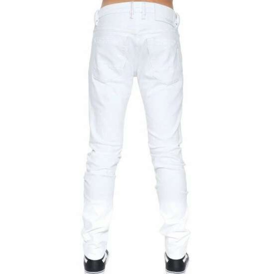 Men * | Cult Of Individuality Rocker Slim Denim Mens Jeans Denim & Bottoms White